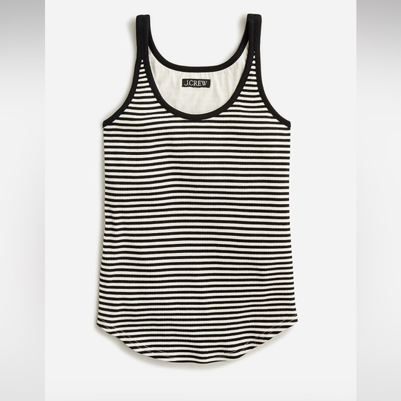 J. Crew Tops - J. Crew Vintage Rib Shelf Bra Tank Top, Natural/Black Stripe